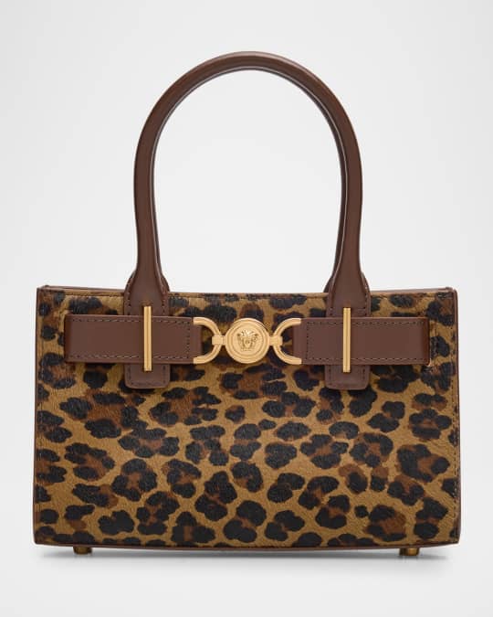 Versace Medusa 95 Small Leopard Calf Hair Tote Bag | Neiman
