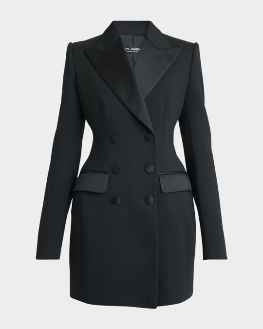 Tuxedo Double-Breasted Mini Jacket Dress