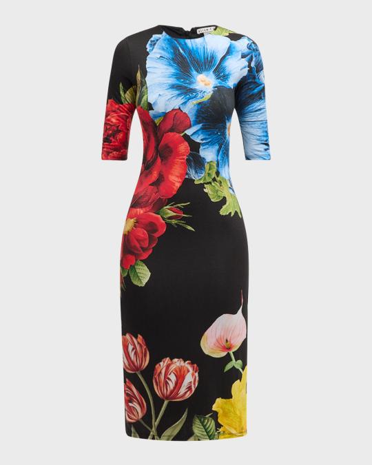 delora floral midi dress ALICE + OLIVIA Delora Le Parisien Midi Dress