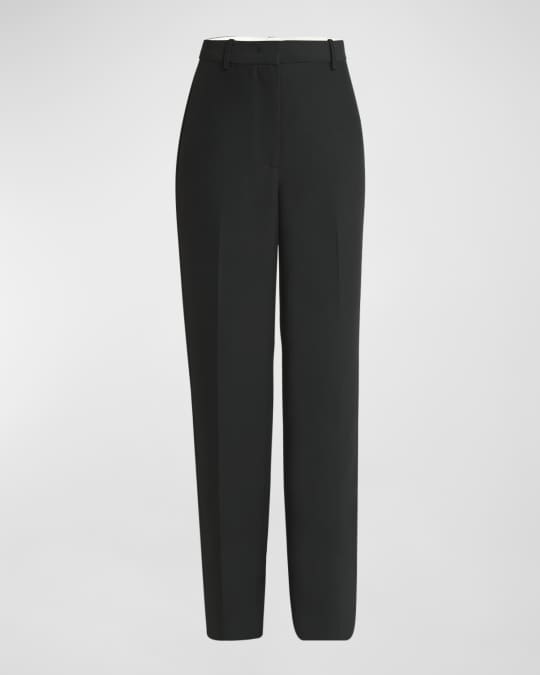 Mid-Rise Straight-Leg Vented Pants