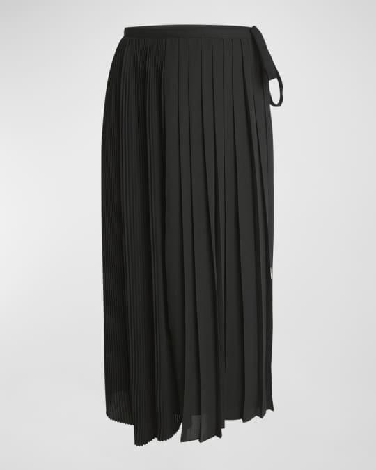 Plisse Midi Wrap Skirt