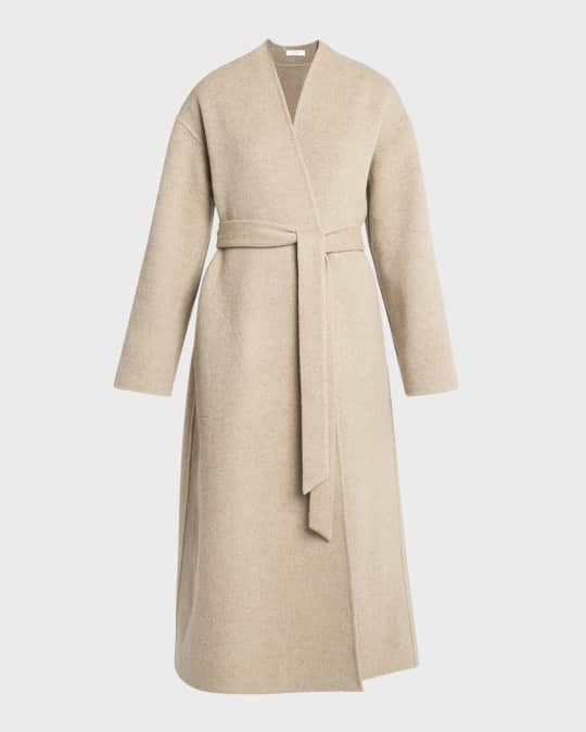 Co Double Wool-Cashmere Long Wrap Coat Neiman Marcus
