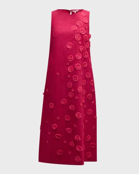 Frances Valentine Mirabelle Sleeveless Floral Applique Midi Dress | Neiman  Marcus