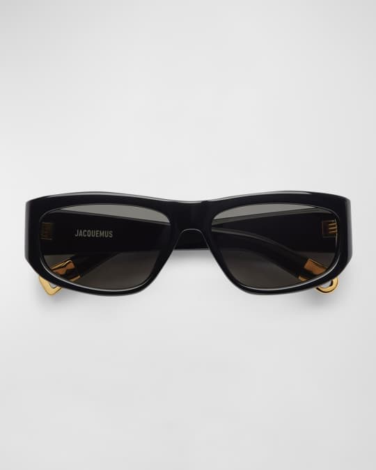 Les Lunettes Acetate Rectangle Sunglasses 