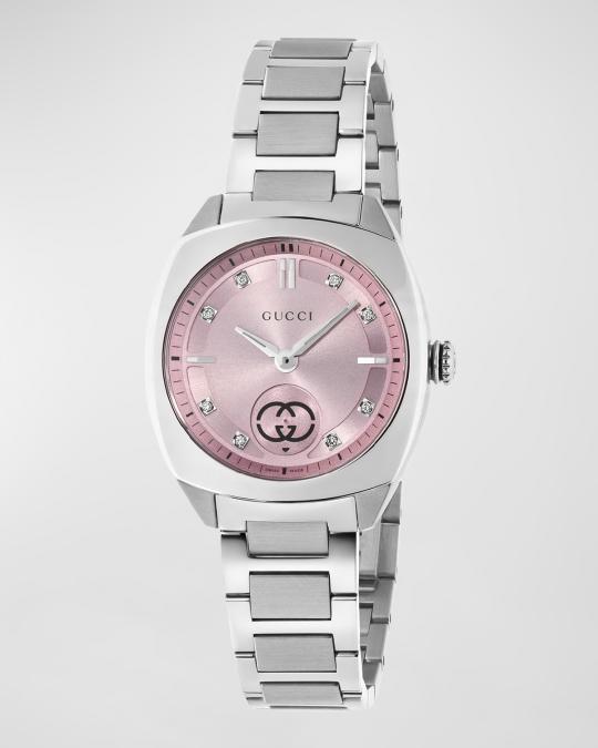 Gucci Interlocking G Small Pink 8 Diamond Stainless Steel  display picture 1