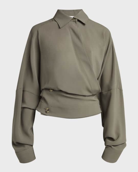 Draped Crepe Blouse