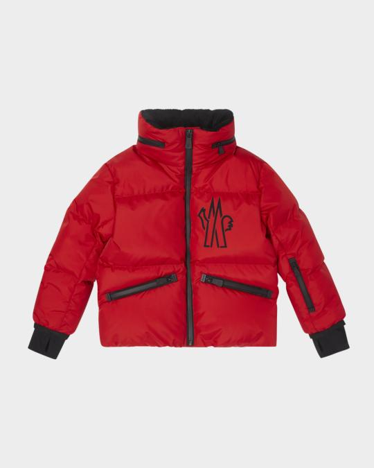 Moncler スキーウェア 赤 Moncler Grenoble Girl's Verdons Logo-Print Jacket, Size 8-14