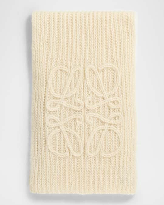 LOEWE Anagram アナグラム Mohair muffler scarf Loewe Anagram Crochet Mohair-Blend Scarf | Neiman Marcus