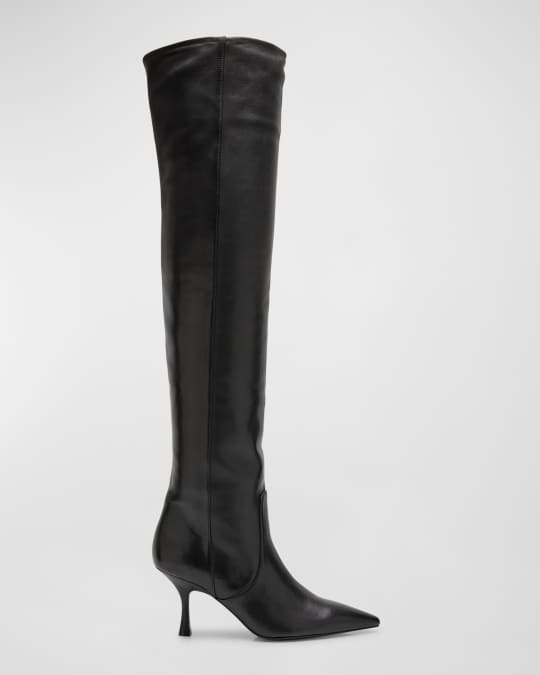 Stuart Weitzman Naomi Leather Over-The-Knee Boots | Neiman
