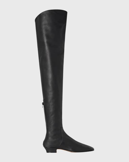 THE ROW Awar Leather Over-The-Knee Boots | Neiman Marcus