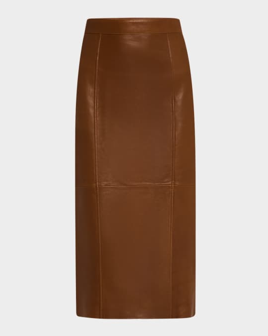 Polo Ralph Lauren Lambskin Leather Pencil Skirt | Neiman Marcus Polo Ralph Lauren Lambskin Leather Pencil Skirt | Neiman Marcus