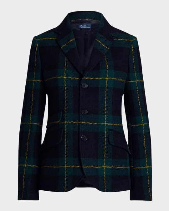 【Polo Ralph Lauren】 Plaidウールブレザー Polo Ralph Lauren Plaid Wool Twill Blazer | Neiman Marcus