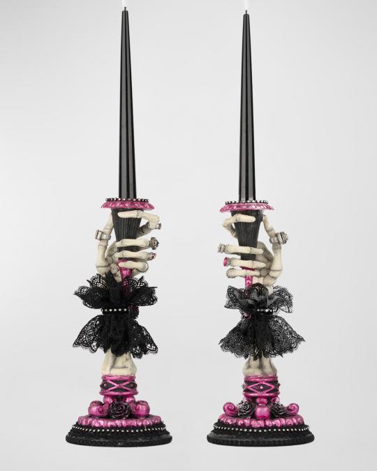 Katherine's Collection Skeleton Hand Candle Sticks, Set of 2 | Neiman ...
