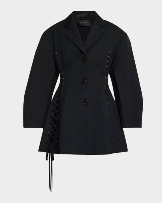 Puff-Sleeve Sculpted Corset Jacket