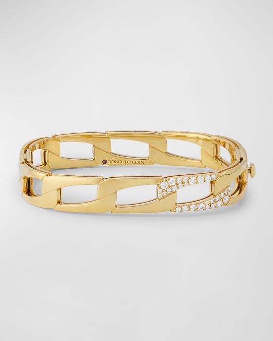 Roberto Coin 18K Yellow Gold Navarra Bangle, 48x58mm | Neiman Marcus