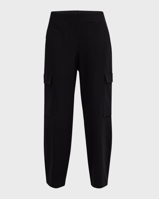 Cropped Crepe Lantern Cargo Pants