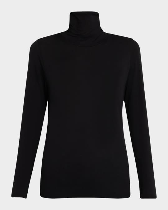 Turtleneck Sheer Knit Top