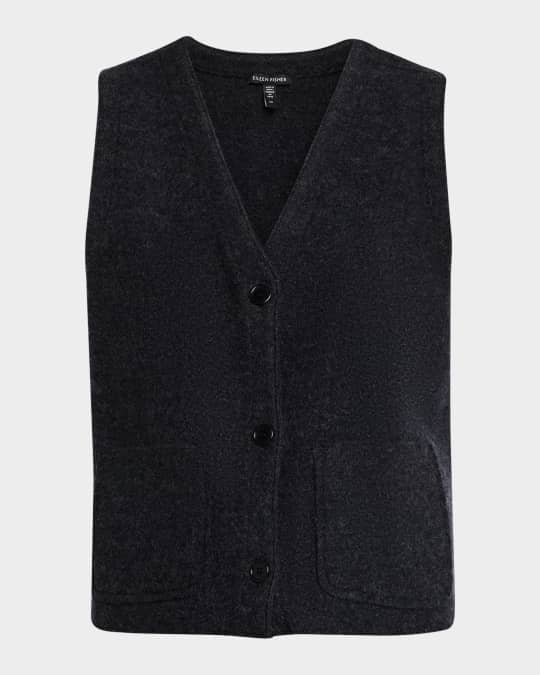 Eileen Fisher Lightweight Boiled Wool Vest Neiman Marcus