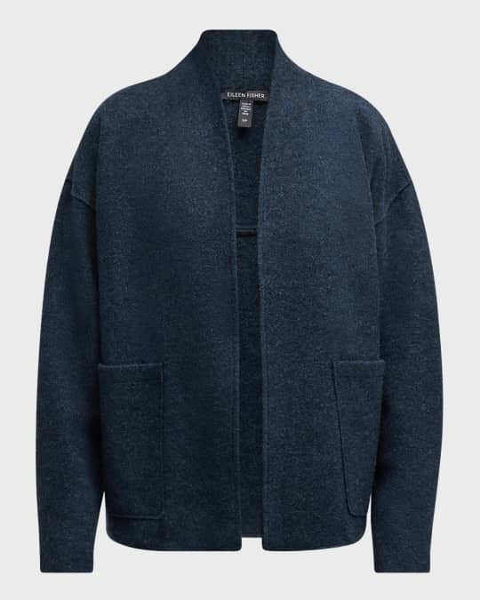 Eileen Fisher Petite Open Front Boiled Wool Jacket Neiman Marcus