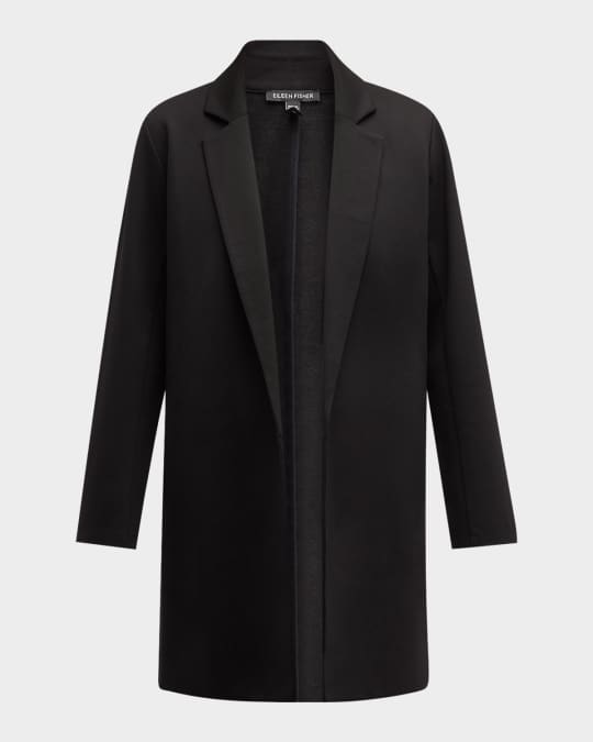 Open-Front Flex Ponte Long Blazer