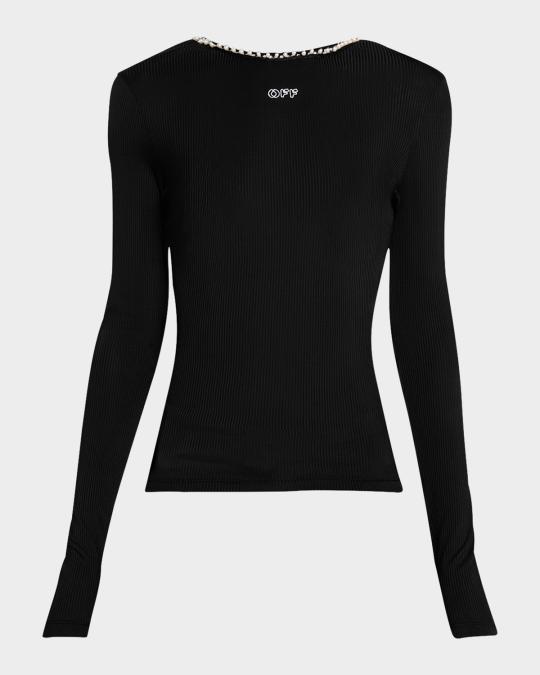 Gry Rib Top Offwhite