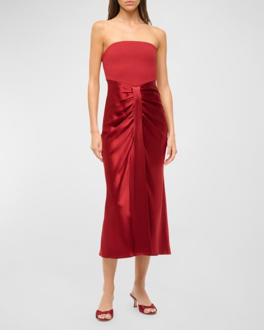 Staud - SIRANI STRAPLESS MIDI DRESS