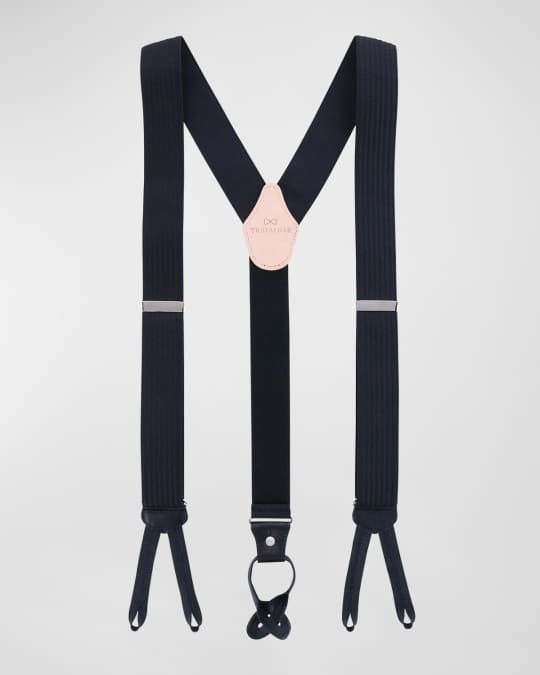 Trafalgar Men's Regal Silk and Leather Suspender Braces Neiman