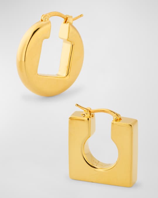 Jacquemus Les Boucles Rond Carre Earrings, Light Gold | Neiman Marcus