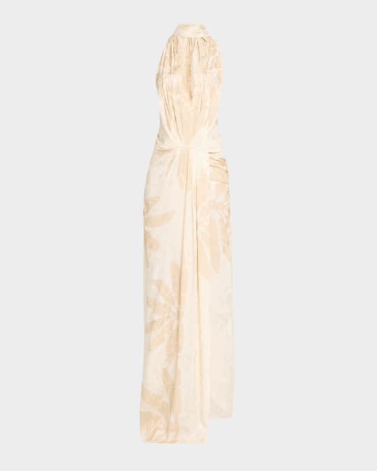 Johanna Ortiz Summer Counts Plunging Halter Maxi Dress With