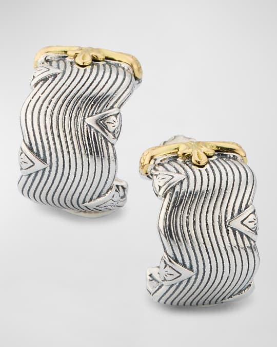 Silver and Gold Huggie Earrings