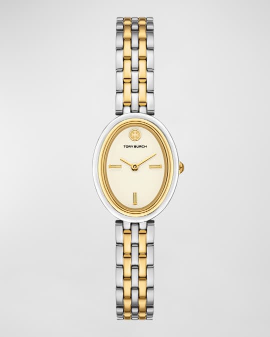 Tory Burch Oval Two-Tone Stainless Steel Watch | Neiman Marcus