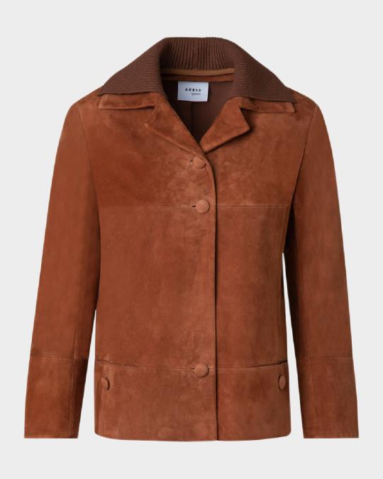 Akris punto Goat Suede Jacket | Neiman Marcus