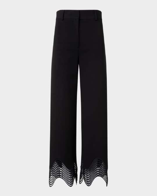 Akris punto Chieko Waved Lace Wide Leg Jersey Pants | Neiman