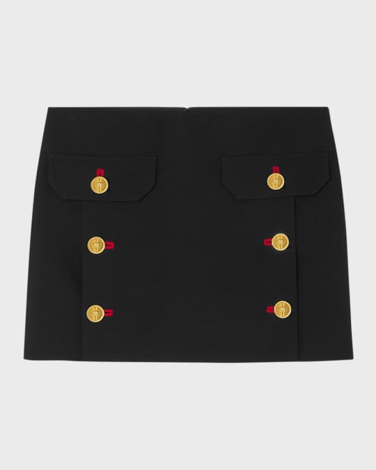 ミニスカート VERSACE Two-tone virgin wool blend mini skirt Tweed A-line Mini Skirt White,Gold | VERSACE US