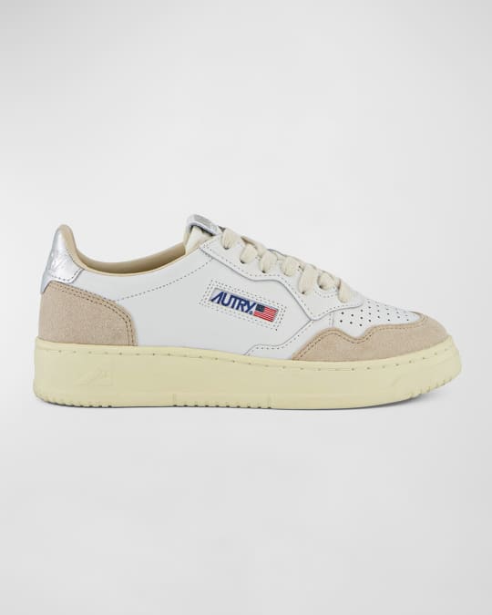 Medalist Mixed Leather Low-Top Sneakers