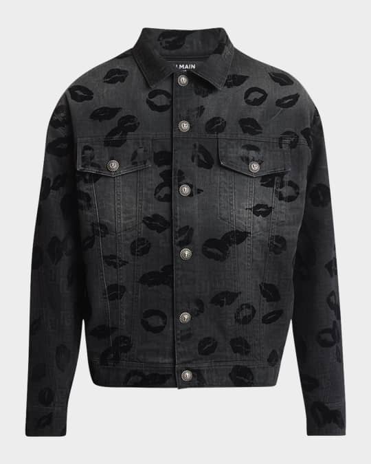Men's Flocked Kisses Denim Jacket