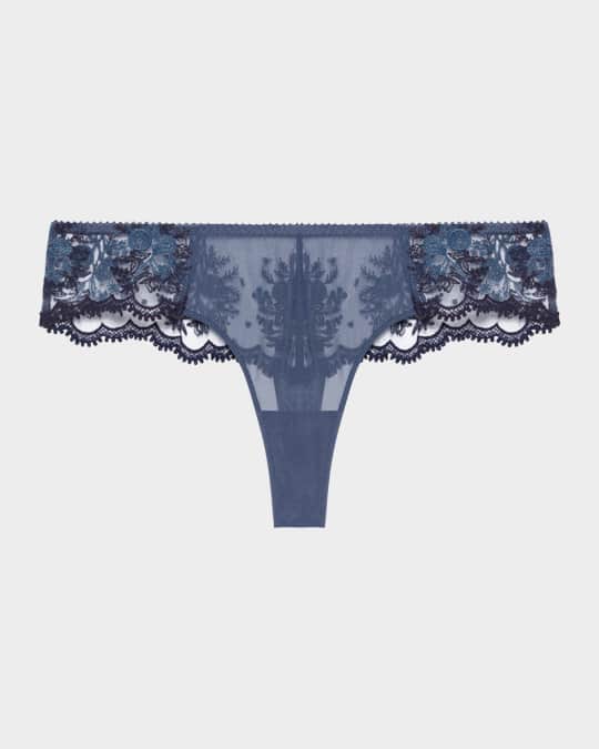 Intrigue Floral-Embroidered Tanga