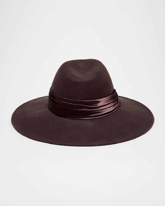 Eugenia Kim Emmanuelle Wide-Brim Felt Fedora Hat | Neiman Marcus display picture 2