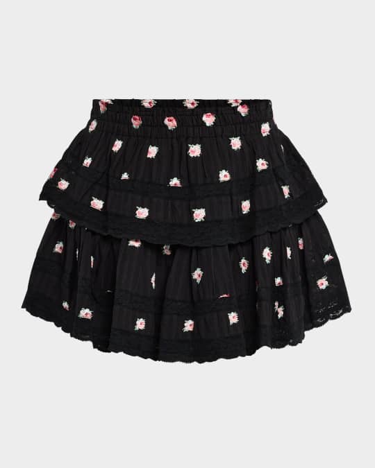 Tiered Pleated Ruffle Mini Skirt