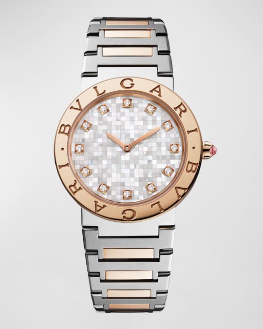 BVLGARI x Lisa Stainless Steel Rose Gold 33mm Watch with Bracelet Neiman Marcus