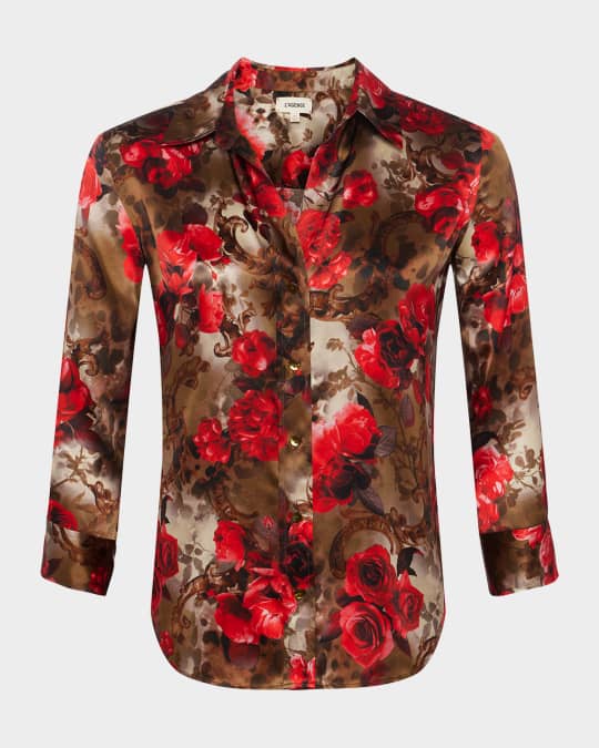 L'Agence Floral Cheetah Dani Silk Blouse | Neiman Marcus L'Agence Floral Cheetah Dani Silk Blouse | Neiman Marcus