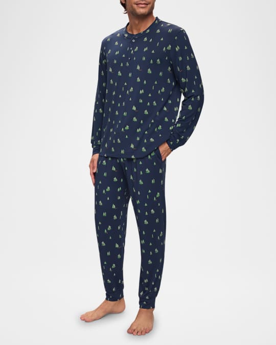 Men's Henry Printed Long-Sleeve Pajama Set