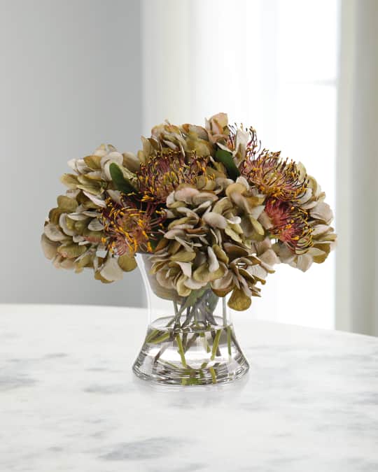 Mossey Garden 12" Faux Floral Arrangement in Glass Vase