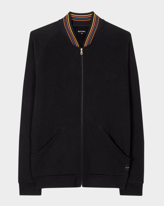 Paul Smith Men's Artist Rib Stripe-Collar Bomber Jacket | Neiman Marcus