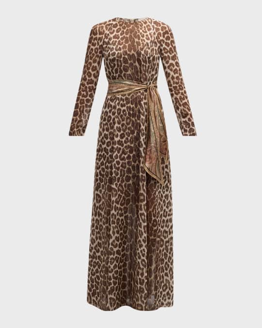 ワンピース ZIMMERMANN ANIMAL PRINT DRESS Zimmermann Illustration Leopard Sheath Dress | Neiman Marcus