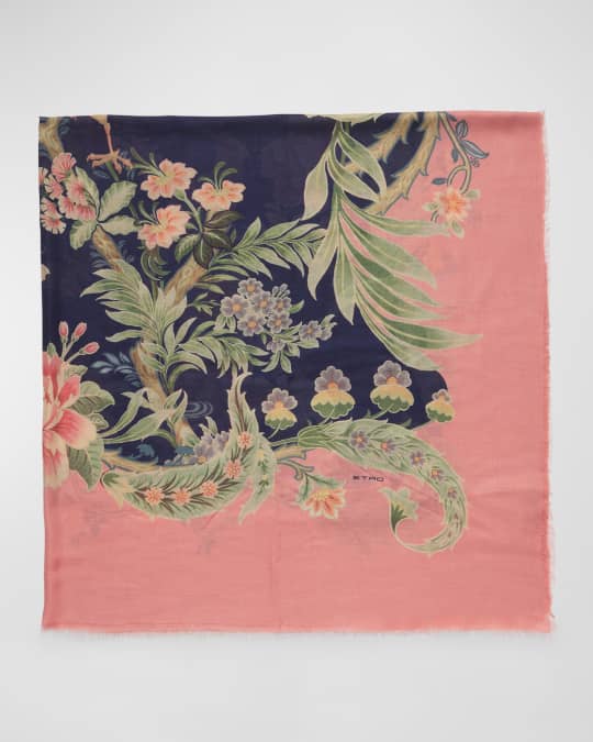 Floral Modal & Cashmere Shawl 