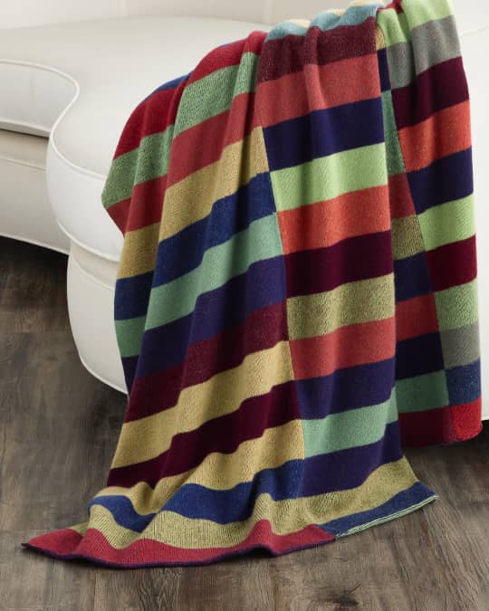 The Elder Statesman Block Super Duper Cashmere Blanket, 58