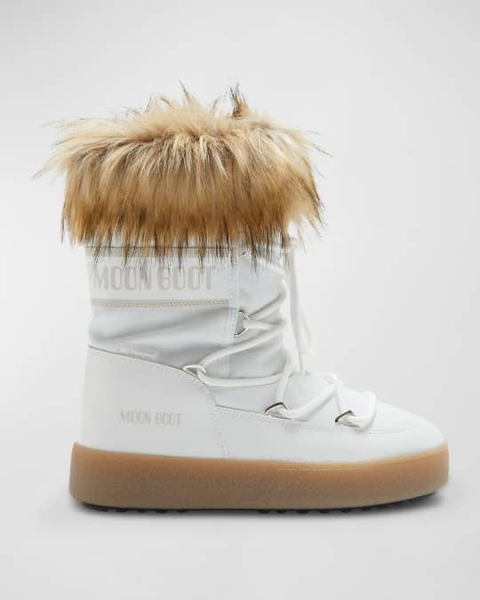 MOON BOOT スノーブーツ　フォックスファー　ITALY発ルーマニア製 Moon Boot Track Faux Fur Snow Boots | Neiman Marcus