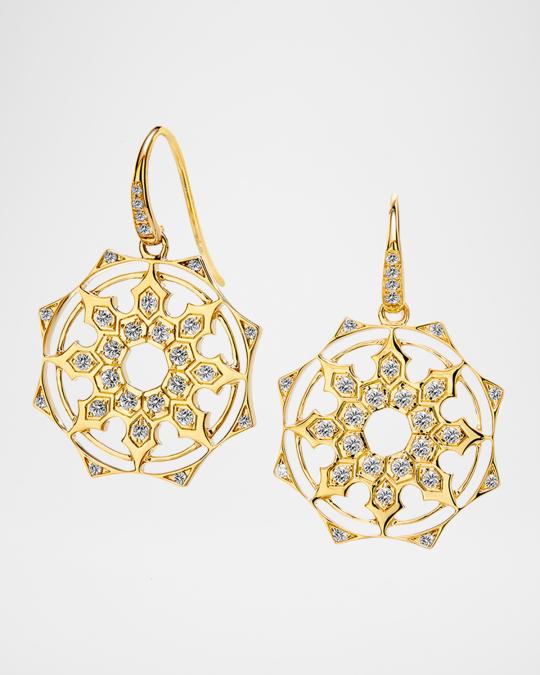 Syna 18K Yellow Gold Champagne Diamond Mogul Drop Earrings | Neiman Marcus