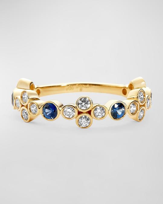 Syna 18K Yellow Gold Mogul Band with Gemstones and Diamonds, Size 6.5 ...